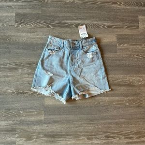 High-Waisted Light Blue Denim Shorts